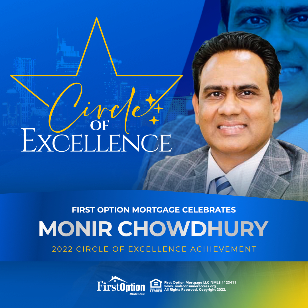 FirstOptionMtg's tweet image. ✨ 🏆  Being EXCELLENT is worth the acknowledgment. 🏆✨ 

First Option Mortgage congratulates Monir Chowdhury for reaching the Circle of Excellence achievement. We celebrate and honor you for your commitment to excellence, resourcefulness, and heart to serve. ✨✨

🙌 Congrats!