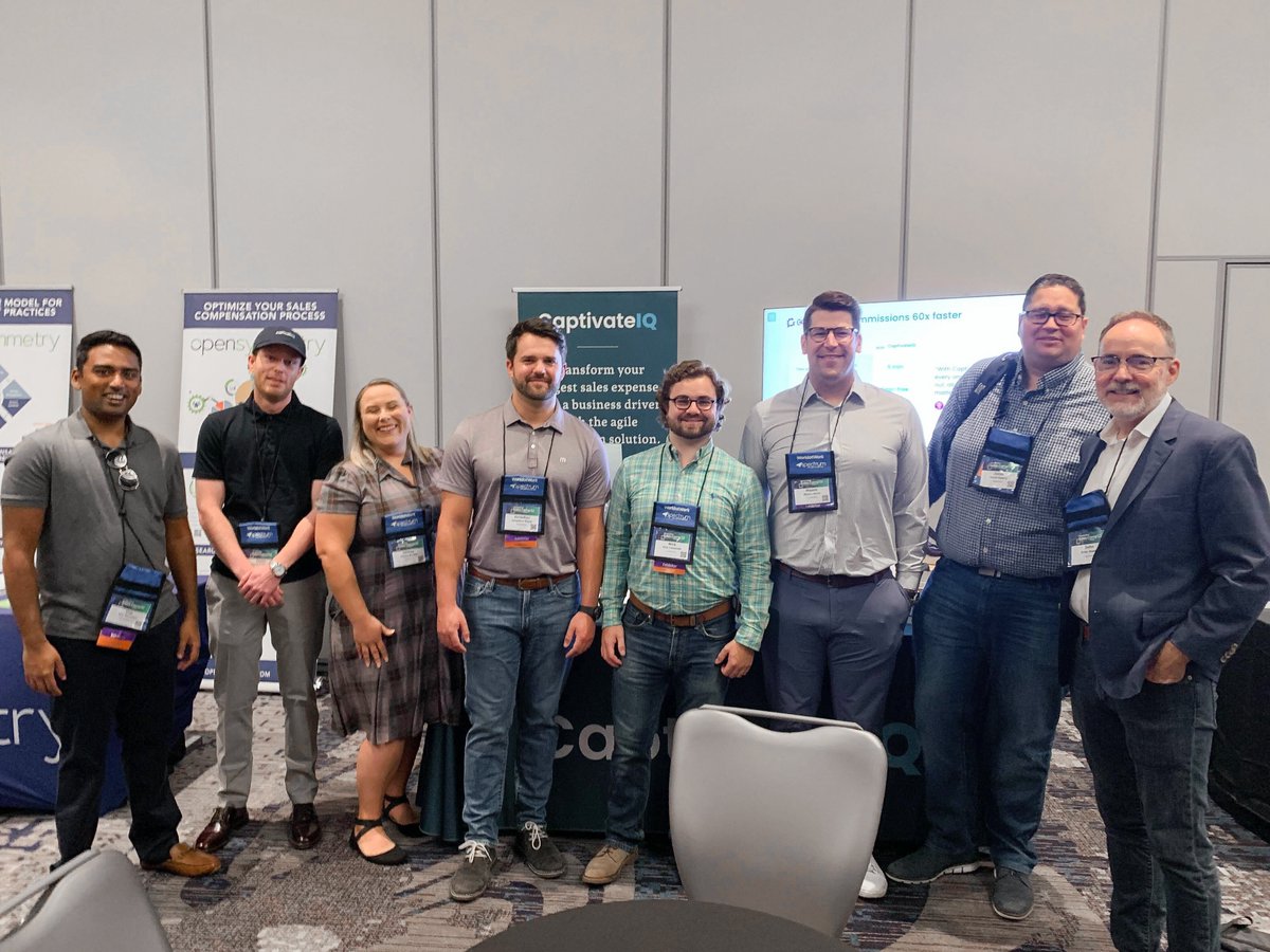 captivateiq's tweet photo. Day 1 at @WorldatWork's #SalesComp22 conference is off to a great start! Stop by our booth to enter our raffle and be sure to attend our live panel discussion, "How to Ensure Your Comp Plans are Driving Real Business Results," on August 24 at 9 am! https://t.co/TOHstL82aM