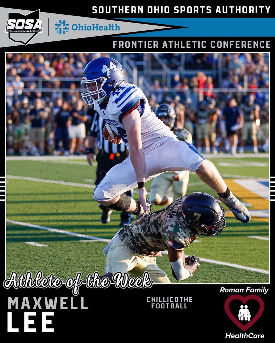 This week’s FAC Athlete of the Week, presented by Roman Family Healthcare, is <a href="/ChillicotheFB/">Cavalier Football</a>’s <a href="/Maxwell_lee_/">Maxwell</a>.

The senior ran for 108 yards and a score during the Cavaliers’ Week 1 win.
