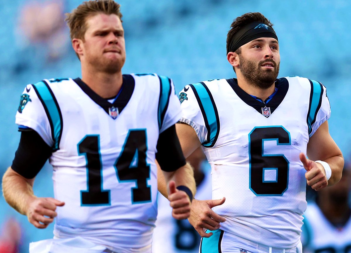 Carolina QB Baker Mayfield has won the starting job for the Panthers. Only time will tell if the former #1 Draft Pick will be able to pick up where his 2020 season left off. #NFLTwitter #Panthers #NFL https://t.co/Ev4A63Vc2m