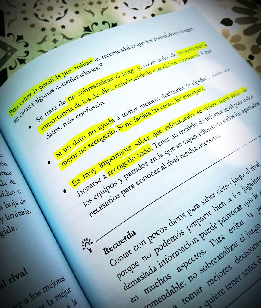 BILBITALANO's tweet photo. 📝EL ANÁLISIS del RIVAL (a tener en cuenta)

❌No SOBREANALICES y NO AUMENTES la importancia de los detalles, convirtiendo lo ESENCIAL en SECUNDARIO

❌Si un dato no ayuda, NO LO RECOJAS (entorpece)

✅Muy importante SABER QUE INFORMACIÓN CONCRETA quieres tener y NO RECOJAS TODA https://t.co/TWb79pLmm6