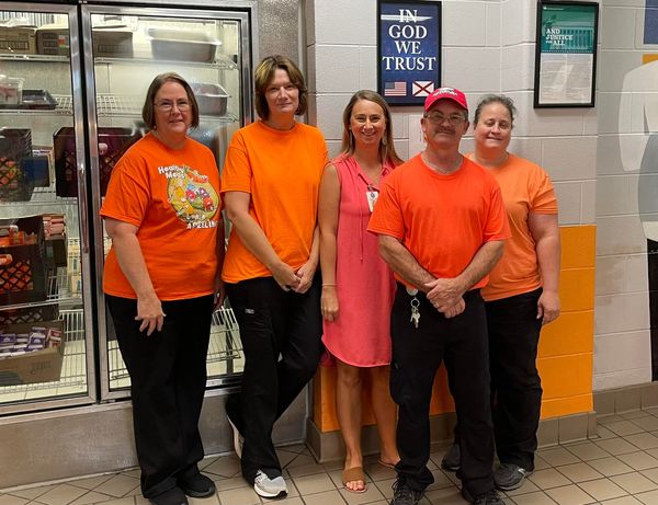 Marshall_CNP's tweet photo. Douglas CNP is going orange for Hallie! 🧡🧡🧡 #halliestrong

📸:  Douglas Middle School &amp; Douglas High School Cafeterias https://t.co/shJk4tJIJv