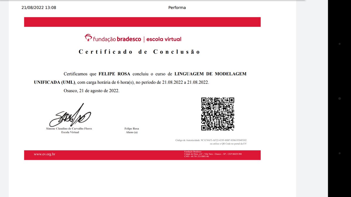 felipe_r_m's tweet image. Foi uma boa visão geral do assunto.
#UML #learnProgram #certidicado