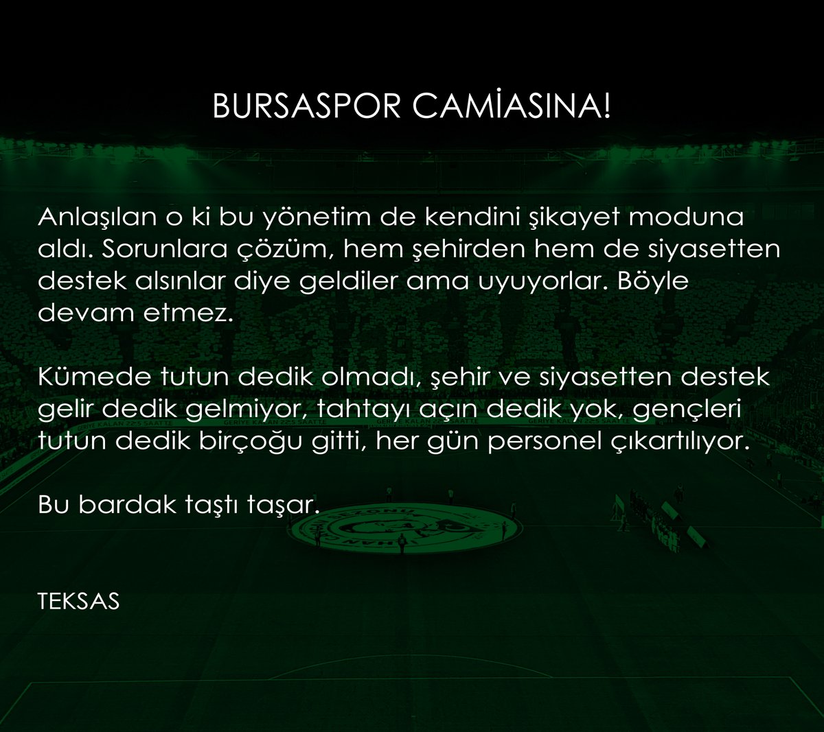 Bu bardak taştı taşar. <a href="/BursasporSk/">Bursaspor</a>
