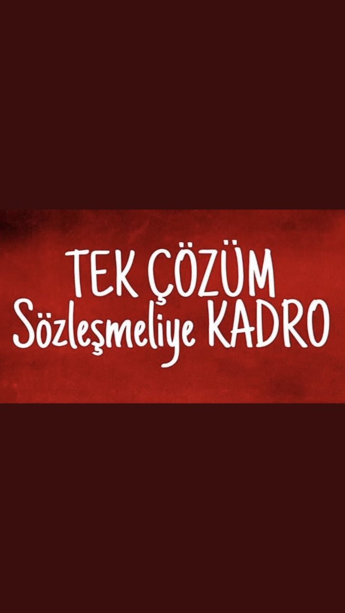#SözleşmeliMemuraŞartsızKadro
Benzer haklar istemiyoruz koşulsuz şartsız kadro istiyoruz.
<a href="/NumanKurtulmus/">Numan Kurtulmuş</a> <a href="/vedatbilgn/">Vedat Bilgin</a> <a href="/_aliyalcin_/">Ali YALÇIN</a>