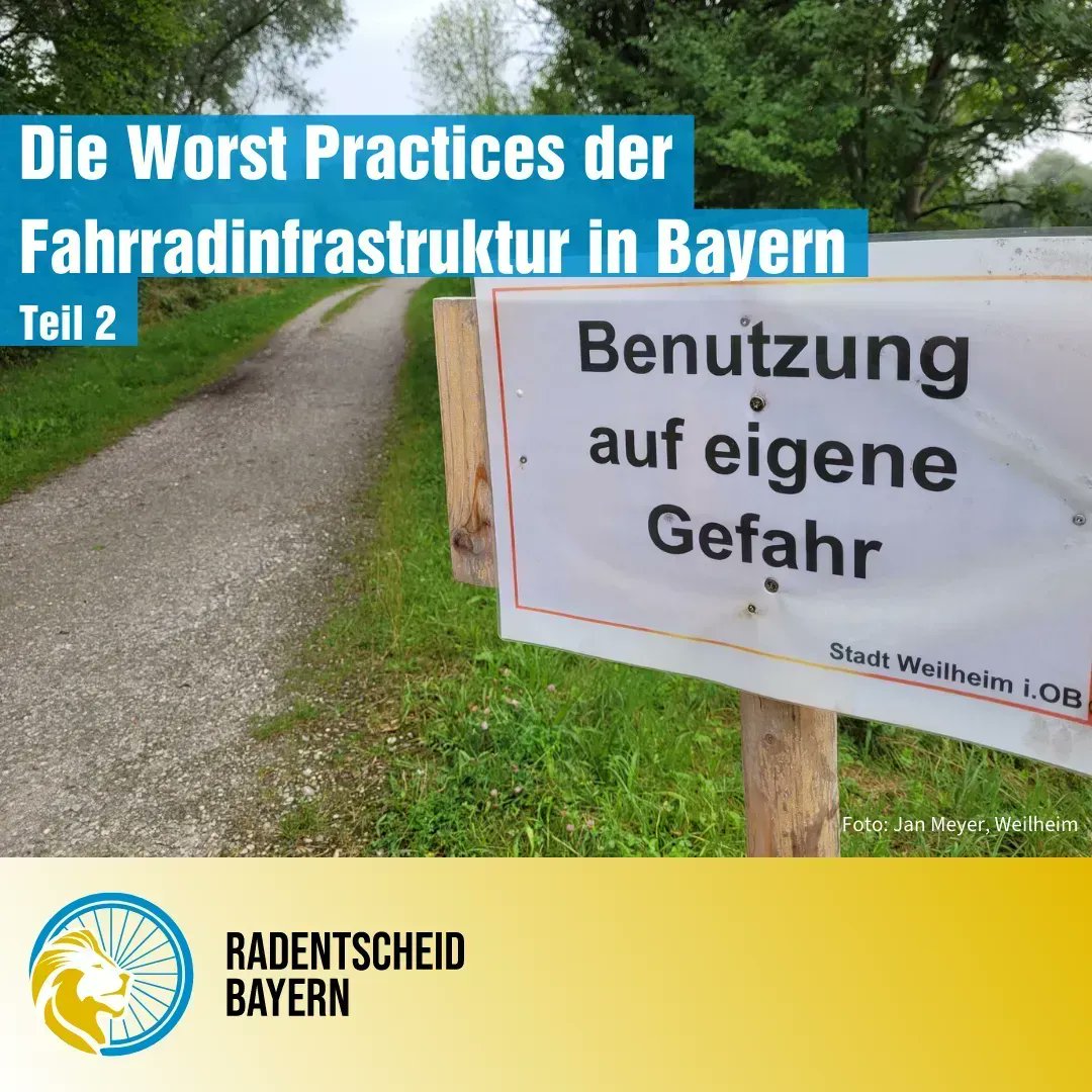 radentscheid_by's tweet photo. 4 Bilder, 1 Ausweg: Radentscheid Bayern!🚲 
Schickt uns eure Best &amp; Worst Practice Bilder an socialmedia@radentscheid-bayern.de! 

Damit nicht die Fahrradwege, sondern die schlechten Voraussetzungen fürs Fahrradfahren ein „Ende“ nehmen.
#radentscheidBY https://t.co/I1CiHBR9wg