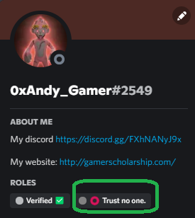 0xAndy_Gamer's tweet photo. Hardly anyone knows about it ... get more roles on the discord channel 😅
WP from @trustlessfi 🤫
Join to the discord #trustlessfi
https://t.co/cJoZxbmJZf
#testnet https://t.co/OlOrHHpl5L