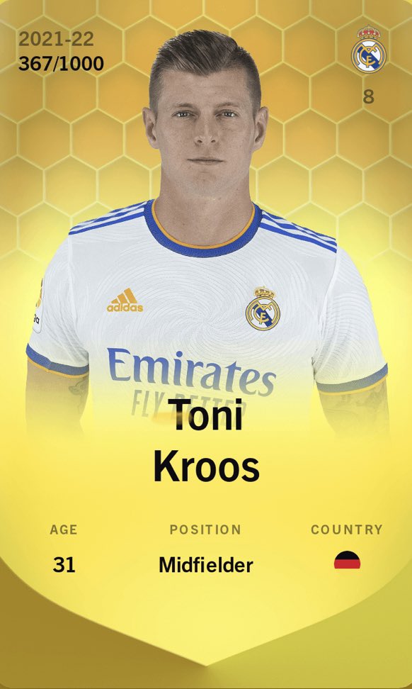 Neues #Giveaway 🎁🎁🎁

Preis: 1x eine limited <a href="/ToniKroos/">Toni Kroos</a> #Sorare Karte im Wert von ~180€ in #eth 🏆

🔑
1. Folge <a href="/Sorare/">Sorare</a> &amp; <a href="/SorareManagerDE/">Sorare Manager</a> 
2. Like &amp; Retweet 🔁
3. Markiere 3 Freunde🙋‍♂️🙋‍♀️🙋

Zeitraum: 22.08. - 29.08. 21 Uhr⏳

Wir wünschen Dir viel Glück🍀🍀🍀