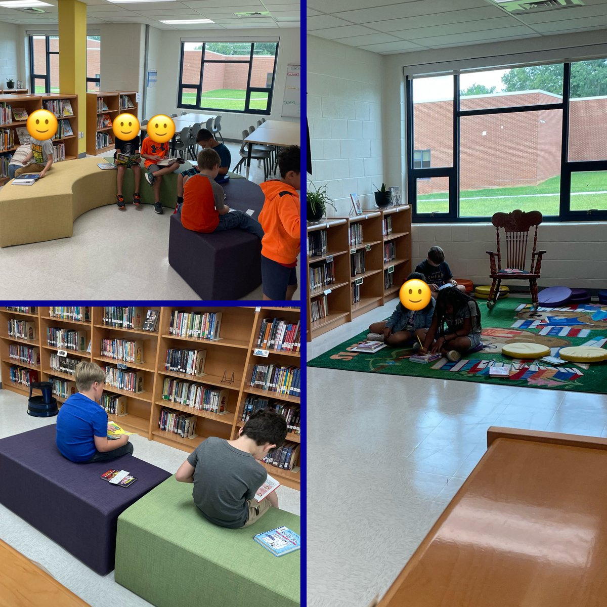 CburgESCoyotes's tweet photo. Mrs. Stanley’s class enjoying library today! ☺️💛📚 @mcps_va @CburgESCoyotes https://t.co/L4Wslka6Gu