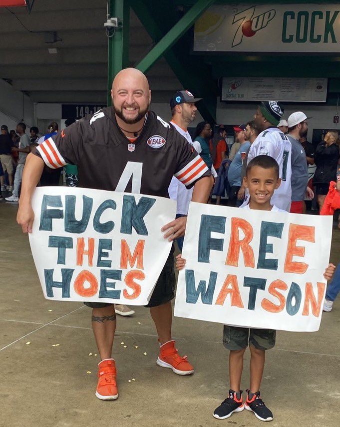 CLEsportsTalk's tweet photo. Crossed the line. Just awful. Makes Browns fans look terrible. https://t.co/FwVz0n4F1S