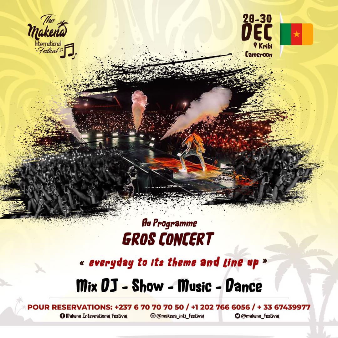 Makena_Festival's tweet photo. MAKENA INTERNATIONAL FESTIVAL
CONCERT GÉANT | 28-30 Decembre 
📍Kribi - Cameroon 🇨🇲
• Mix DJ
 • Show
  • Music - Dance

#makenainternationalfestival #makena #makenabeach #Concert #mix #dj #show #music #dance #cameroon #kribi #decembre #december #cameroun #world #festival https://t.co/3SgPLMrXyO