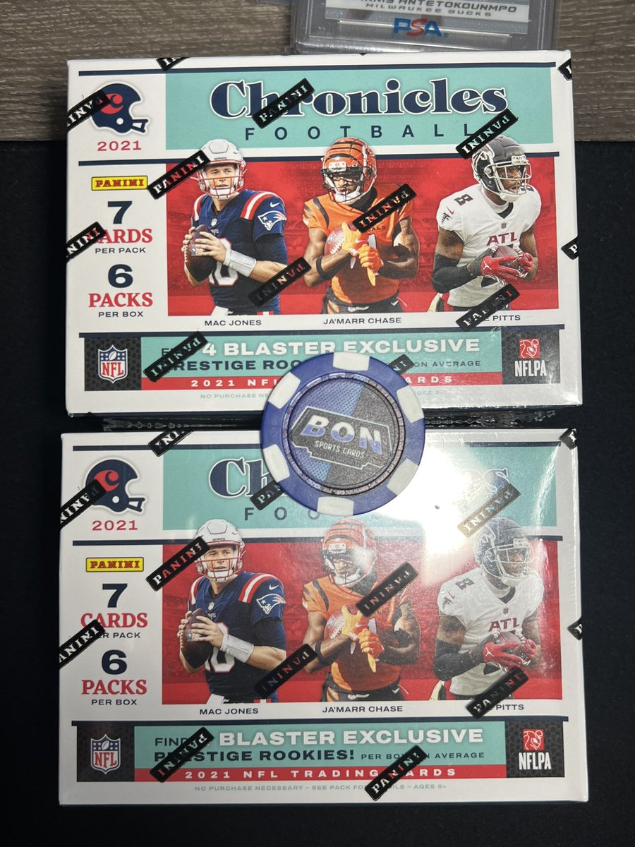 GIVEAWAY 

2021 Chronicles Football Blasters 

To enter and win you must be following 
me and you must retweet this tweet! 

Winner will be announced on Sunday August 28th!! 

<a href="/CardboardEchoes/">CardboardEchoes</a>