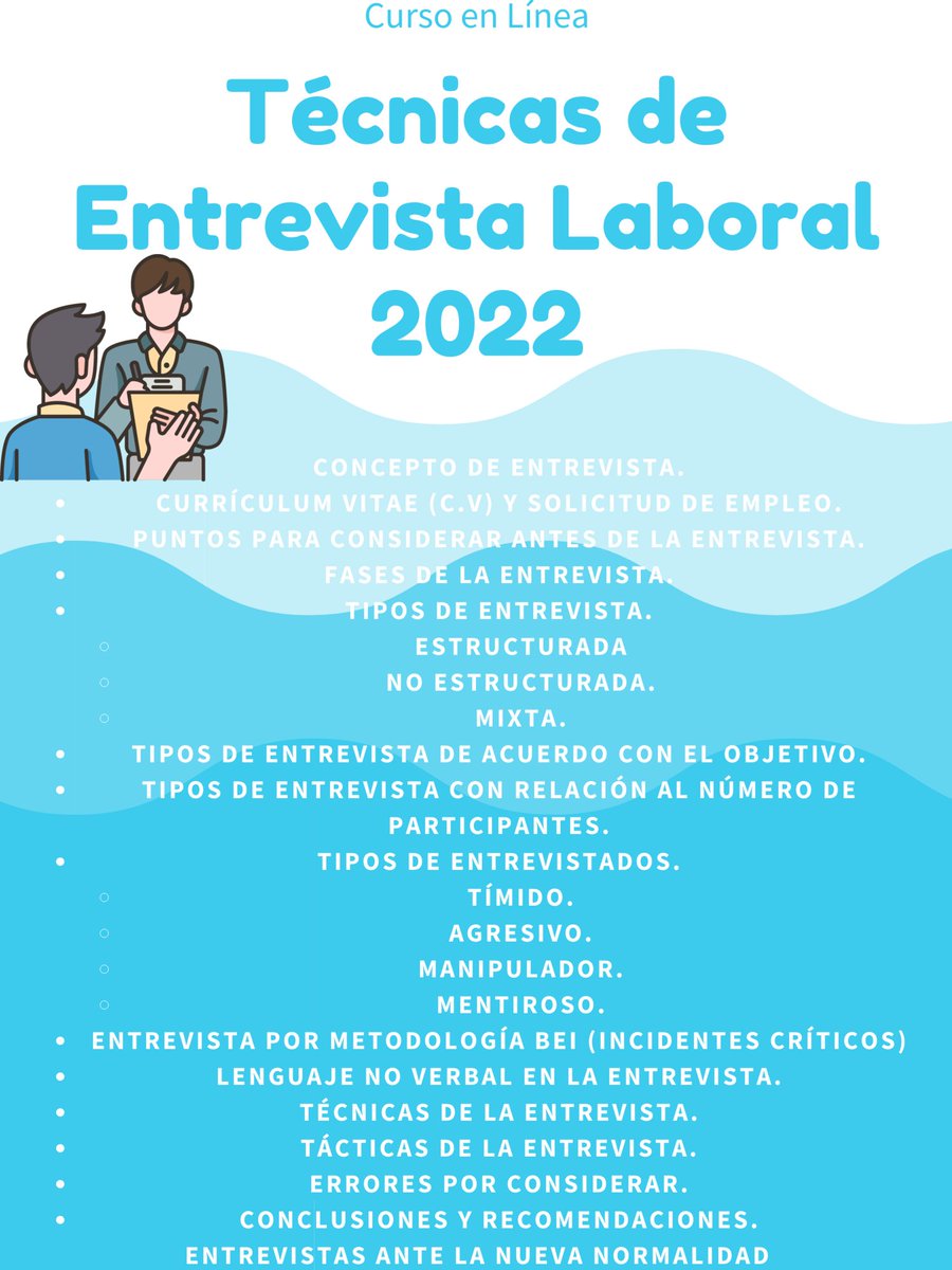 Curso en Línea: Técnicas de Entrevista Laboral 2022
10 de Septiembre de 2022
10% de descuento con el código VHSE10
Paga hasta en 18 meses sin intereses
Se otorgan 5 puntos ante CONARH
Tel. 5585022187
Whatsapp: 5566807726 postly.app/13DO
postly.app/13DP