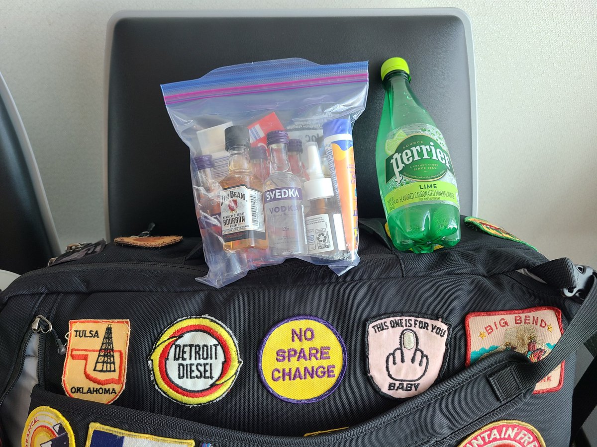 KoolAidWino_'s tweet photo. I'm at the airport. I'm at the minibar. I'm at the combination airport/minibar. None of us need to be here. Everyone should be limited to 1 RT flight every 2 years. At least there's a minibar. https://t.co/7PTJBBkxoO