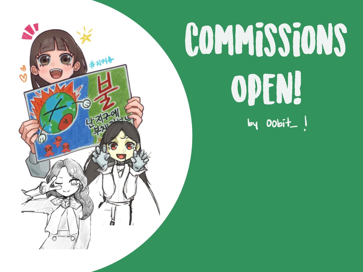 00bit_'s tweet image. COMMISSIONS ARE OPEN!! all specifications are down below. Please help by rt and sharing💓🍀