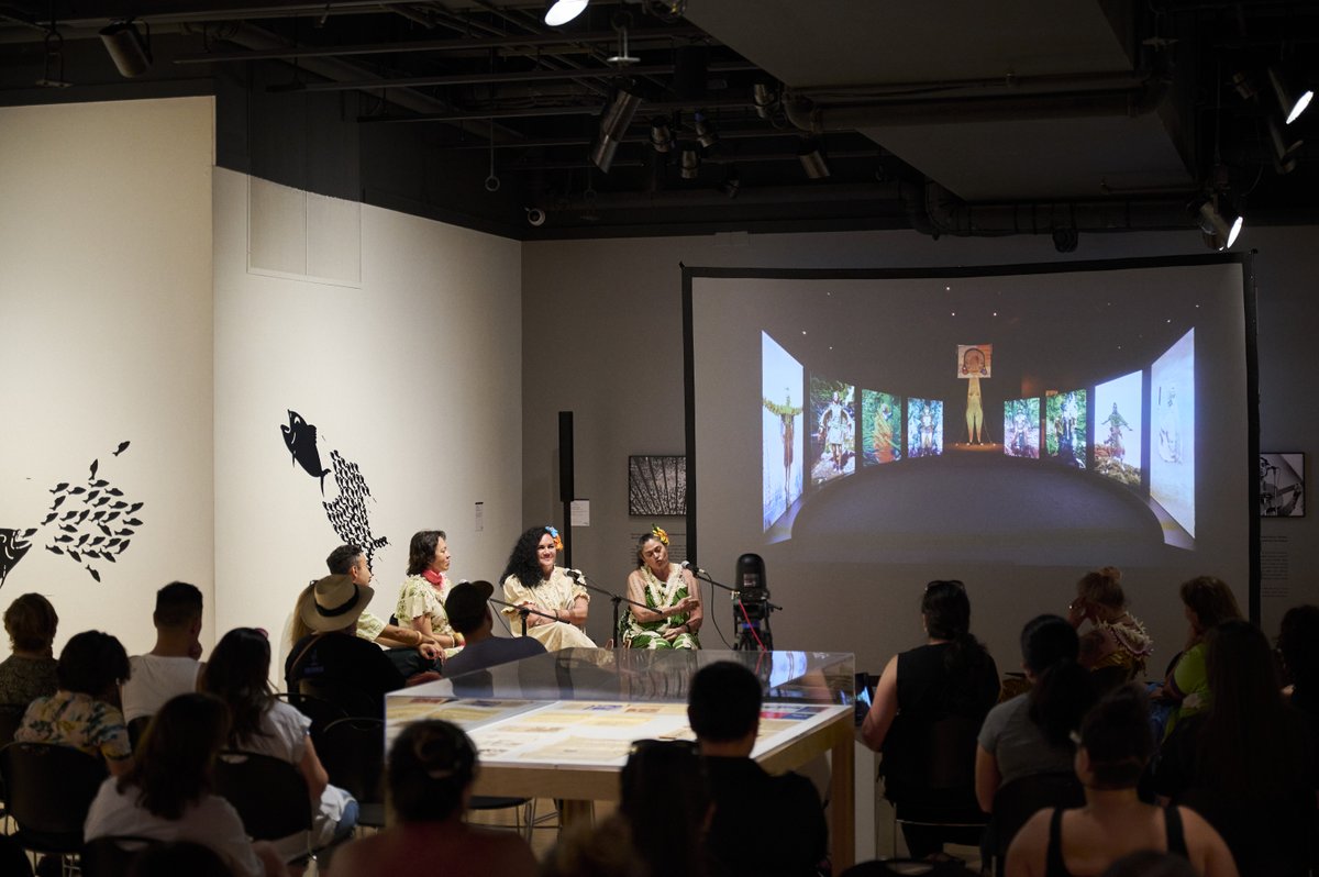 capitolmodern's tweet photo. Mahalo nui to Feeonaa, Suzanne, and Rosanna of the Pacific Sisters for an amazing #ArtinConversation on Saturday, for sharing your breath, inspiration, culture, mana and moʻolelo with us. #ICYMI ~ watch the captured conversation on Hawaiʻi Contemporary's Facebook page 🎥 #HT22 https://t.co/1owzr2rwjK