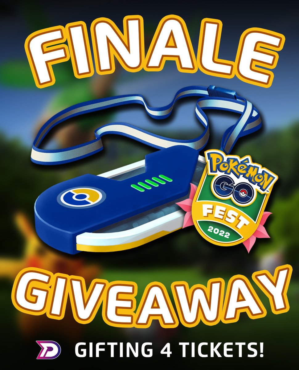 GoFest Finale is this weekend &amp; I'm happy to announce that I'll be giving away 4 tickets! Winners will be announced this Thursday, 11PM EST on my Stream!

To Enter:
1. Follow Me On Twitter &amp; Tiktok @pogoDomz
2. Retweet
3. Tag 2 Friends!

#PokemonGO #Pokemon #Giveaway #GOFest2022