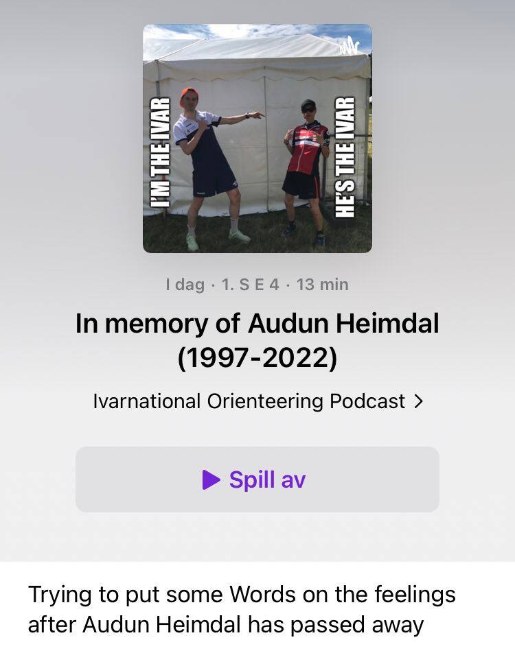 In memory of Audun Heimdal we have tried to to put some words on the feelings we are left after the devastating news of his passing.
Our thoughts are with family and friends. 
Audun, we will miss you🕊️❤️