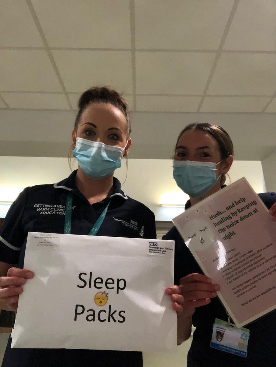 TGICFTSaferCare's tweet photo. Look out for the getting ahead of harm clinical educators tonight. They are out delivering sleep packs to all wards to promote #noiseatnight #promotesleep #sleephelpshealing https://t.co/9yh7rOosSn