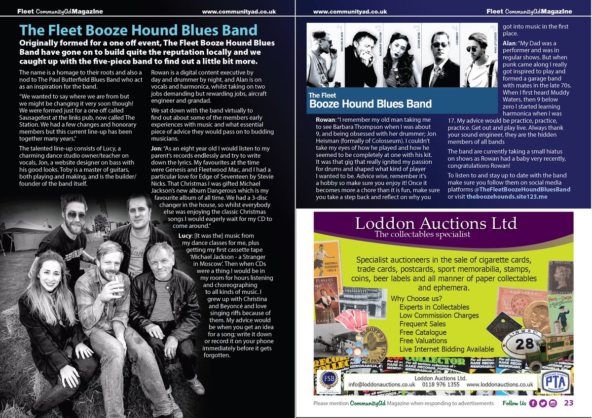 Evening #BluesHour friends we are so chuffed to be featured in this months Fleet <a href="/CommunityAd/">CommunityAd Ltd</a> magazine. Our first proper interview ...  <a href="/BluesHour/">EUROPEAN BLUES AWARDS #BluesHour on #MusicMonday</a>