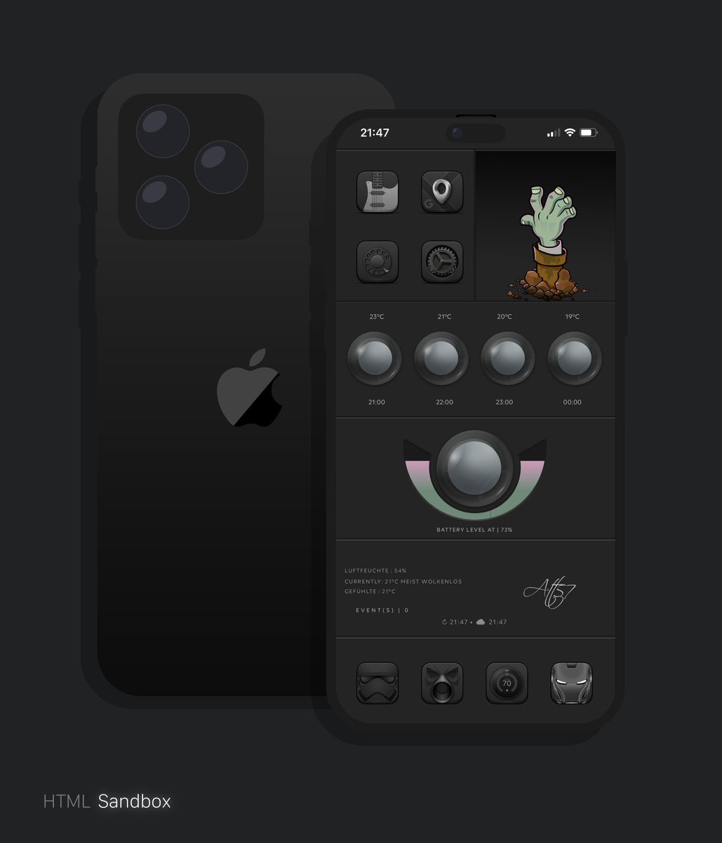 Attairdu57slm's tweet image. My homescreen for the next 10 minutes… Carbon icons by @Nyk0n_ 

@kleinmone 
@thewaytozion 

#HTML_Sandbox #Nojailbreak #iOS16beta6 #iNNOVATION