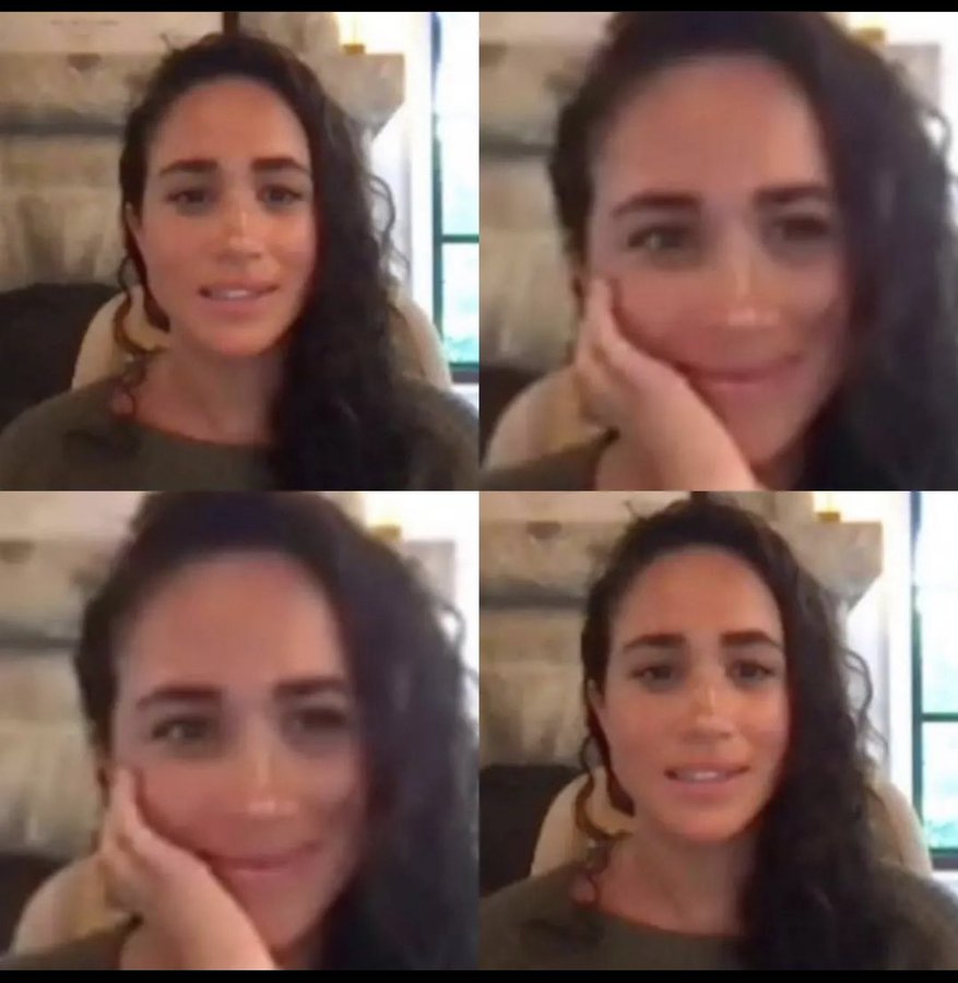 Make-up free Meghan Markle stuns with naturally curly hair in surprise  video call - Mirror Online