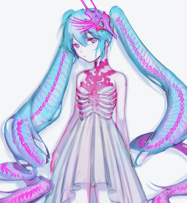 I wanna redraw this diaponized miku I drew in 2019 >_< 