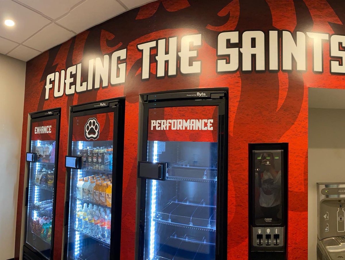 Check out the new Varsity Weight Room! 

#GoSaints #FeedTheDogs