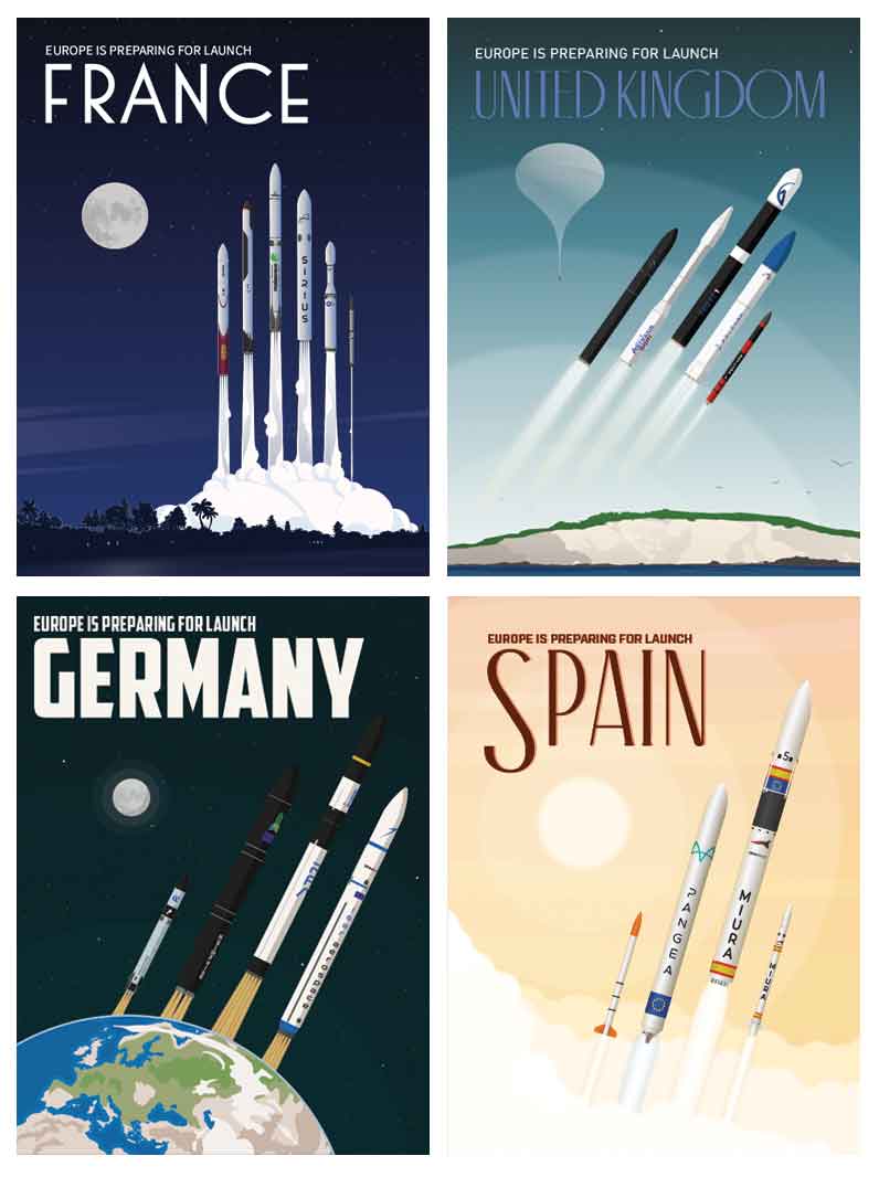 The first four posters of my Europe is preparing for launch series are finally complete. They'll officially go on sale in the next week or two. You can sign up here to find out as soon as they do - europeanspaceflight.com/european-space…