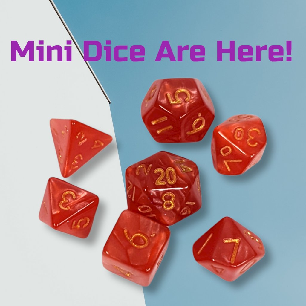 10mm Mini Dice Have Arrived!
#Standwithsmall
etsy.me/2JgJ2uB

#fanaticallyinclined #nevertoomanydice #yeggamers  #dungeonsanddragons #rpg #dnd #gaming #d20 #gamer #roleplay #geek #dnd5e #nerd #roleplayinggame #rollthedice #campaignlife #nerdlife #games #5thedition