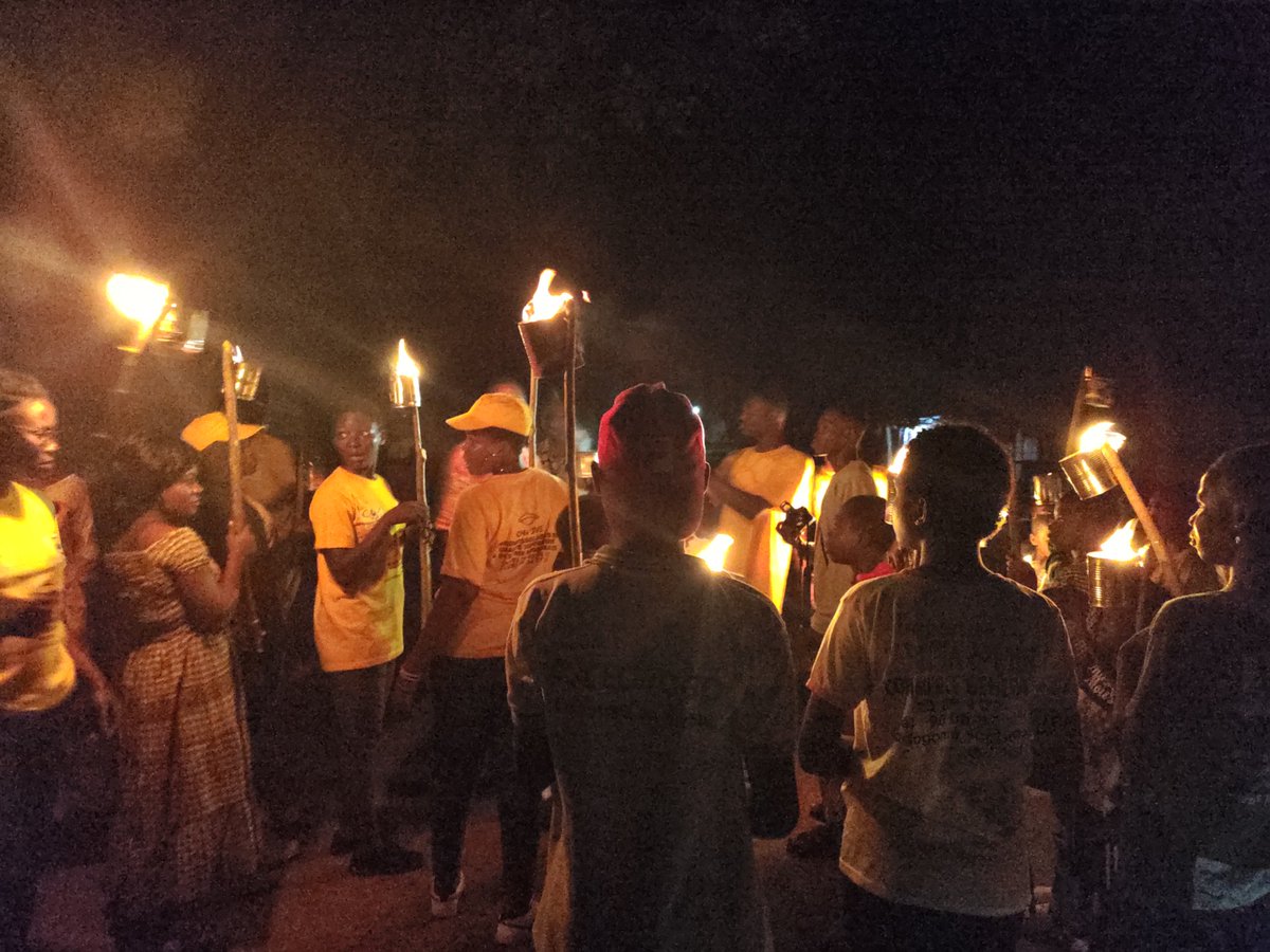 Yvezimofficial's tweet photo. Happening now , advocating for climate justice through the use of lights and marching in the town Village of Kpele
@JVE_Int 
@PACJA1 
@OxfaminZim 
@SwedeninZW 
@pelumzim 
#FABC2022
#BioCulture
#AgroEcosystem https://t.co/HzxUGSI4XG