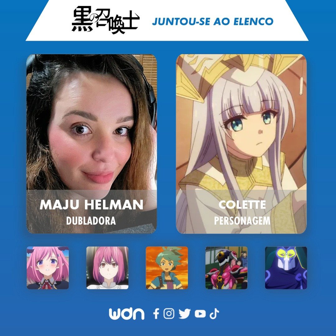 WDN - World Dubbing News on X: 🌻 Novos dubladores juntam-se ao elenco de  Black Summoner: • Maju Helman como Colette • Filipe Albuquerque como Urd   / X