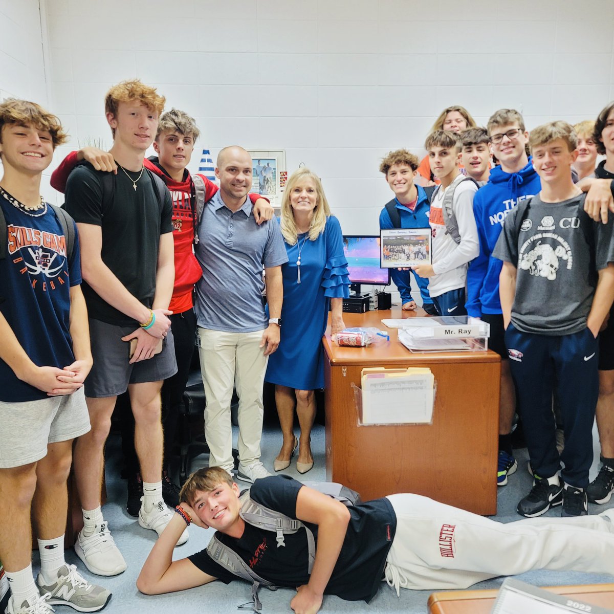 Got a chance to wish Happy Birthday to Bookkeeper Brenda McGuire before weights today! We hope your day is better than our singing and appreciate all you do for us 🦅