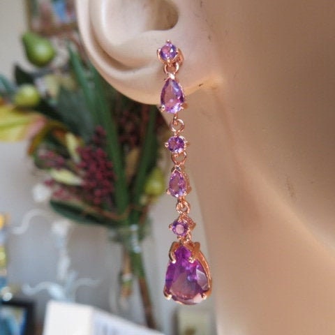 sobertj's tweet photo. Excited to share the latest addition to my #etsy shop: Natural 4.76ctw Amethyst 14K Rose Gold/925 Sterling Silver Post Drop/Dangle Earrings, 6.1g https://t.co/YLLCnW6s16 #women #stone #butterfly #artnouveau #earlobe #rosegold #teardrop #purple #amethyst https://t.co/pIHzwOLJMf