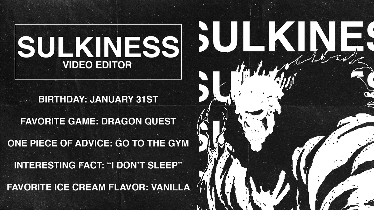 We've announced him already, now it's time for introductions 👀

Get to know more about our Video Editor <a href="/Sulkiness_/">Sulkiness</a>!

#SolsticeNation