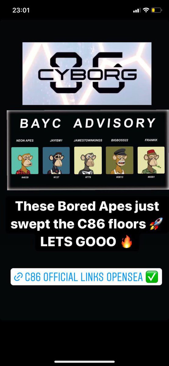 SirYannikEth's tweet photo. @ardavan_ @Cyborg86nft

Cyborg86 is moving forward:

DAO ✅
Reward dispensary ✅
Verified on OpenSea ✅
New leadership team✅
5BAYC advisory board members ✅
Gamenights✅
New Roadmap🚀✅

@Cyborg86nft

#ETH #btc #nftart #DAO #NFTCommunity #NFT #C86 #Cyborg86 #cyborg86nft https://t.co/USJmOapxda
