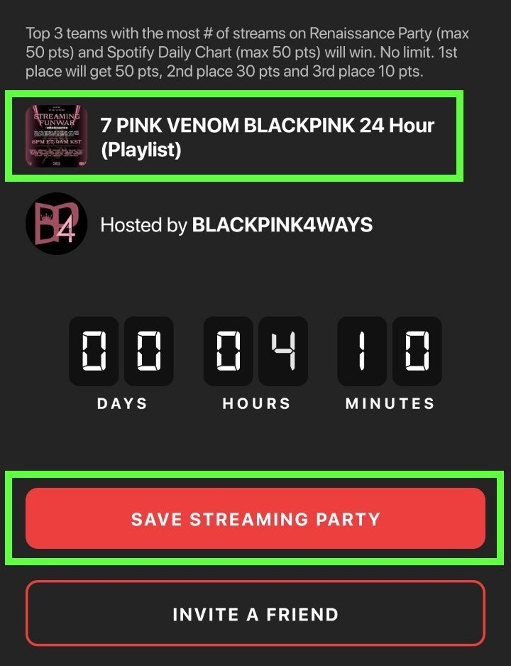 misskoreaJisoo's tweet photo. Para unirse a esta pelea de stream, sigan los siguientes pasos 💪

1. Descarga Renaissance
2. Enlace a Spotify
3. 'Guardar fiesta de transmisión' de su Team
4. Abre y reproduce la lista de reproducción.
5. Abra la aplicación cada 3-4 horas para seguir contando sus transmisiones https://t.co/ARrs4Cff3d