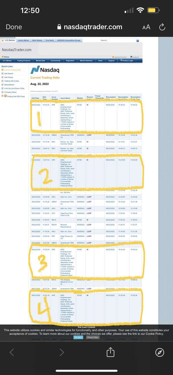 StonkVision's tweet image. 12 halts for volatility on #APE. Every one on the uptick, but never on down ticks. Then goes from 60mm volume to 120mm after hours. $APE