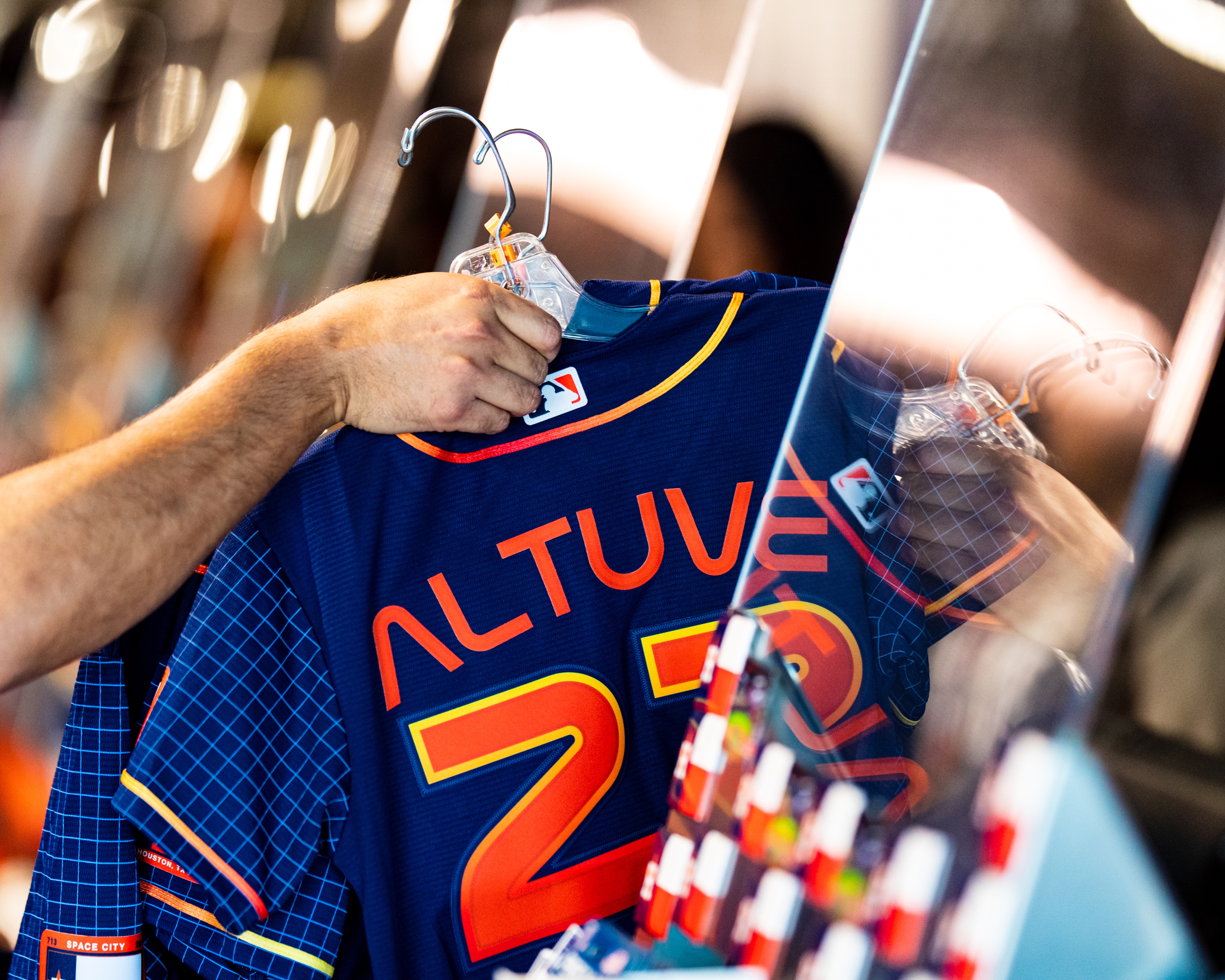 Houston Astros on X: More Space City gear has just landed! 🤘 We are  restocked in both men's and women's Space City jerseys. Check   for hours!  / X