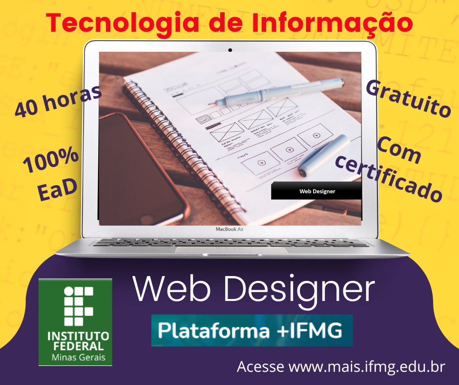 maisifmg's tweet photo. Que tal se qualificar em uma profissão que está em alta? Seja um Web Designer! Curso gratuito, de 40 horas, totalmente EaD e com certificação. Acesse Acesse https://t.co/b1uVkMtCc2 e inscreva-se! 
#proexifmg #maisifmg https://t.co/35NBByBjcD