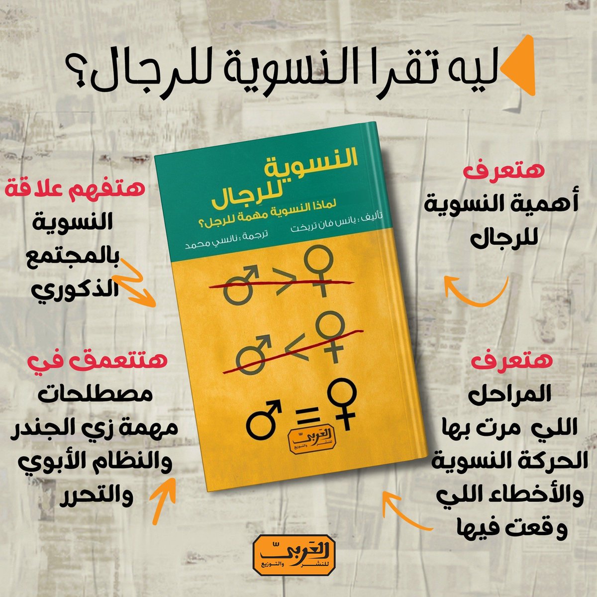 أسباب لقراءة كتاب #النسوية_للرجال لـ يانس فان تريخت 
#متعة_القراءة
#كتب_مختلفة
#العربي_للنشر_والتوزيع