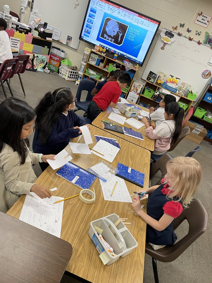 kwool13's tweet photo. These @NPKEagles SOARing Second Graders LOVED visiting @NpkStem today! Day 1 of building their houses made of matter that the Big Bad Wolf cannot blow down! #buildingfutureleaders https://t.co/eHGC6ISZQ4