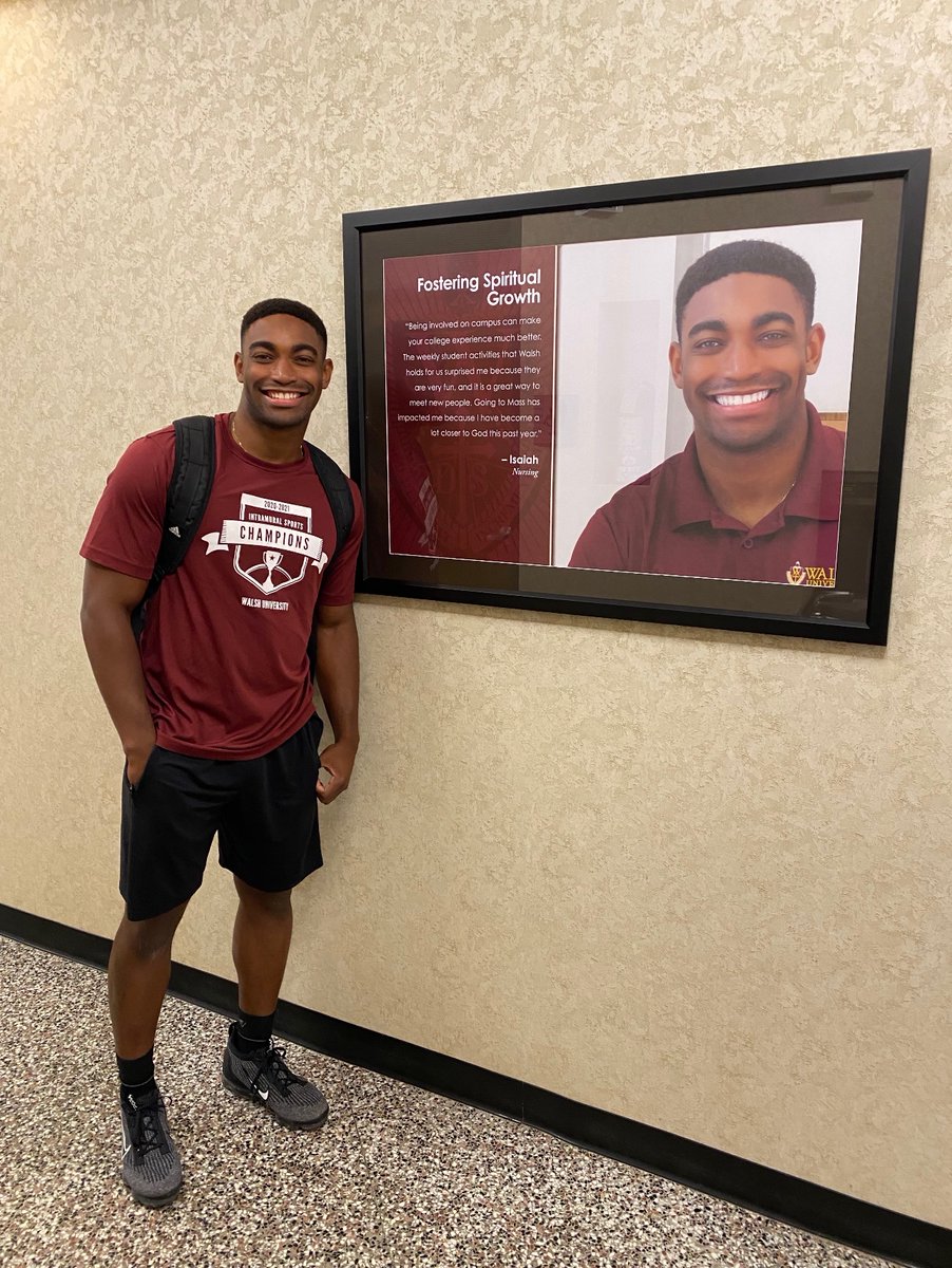 toddjackson2343's tweet photo. Good luck Isaiah with your senior year at Walsh University!! He has his picture up on campus and is making a difference. 2 more semesters to go!!! https://t.co/TAaKGXjzXJ