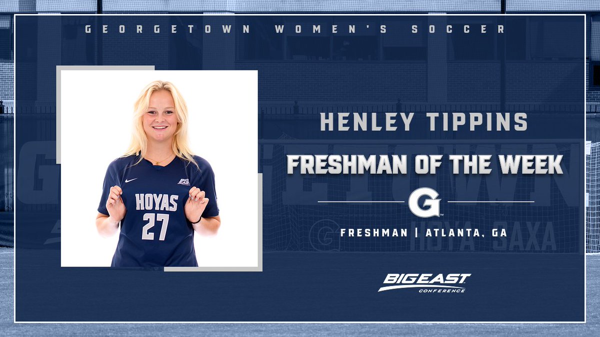 Henley Tippins is your BIG EAST Freshman of the Week! Collegiate debut, first collegiate goal (3!), and her first award of the season! Congrats Henley!

#HOYASAXA