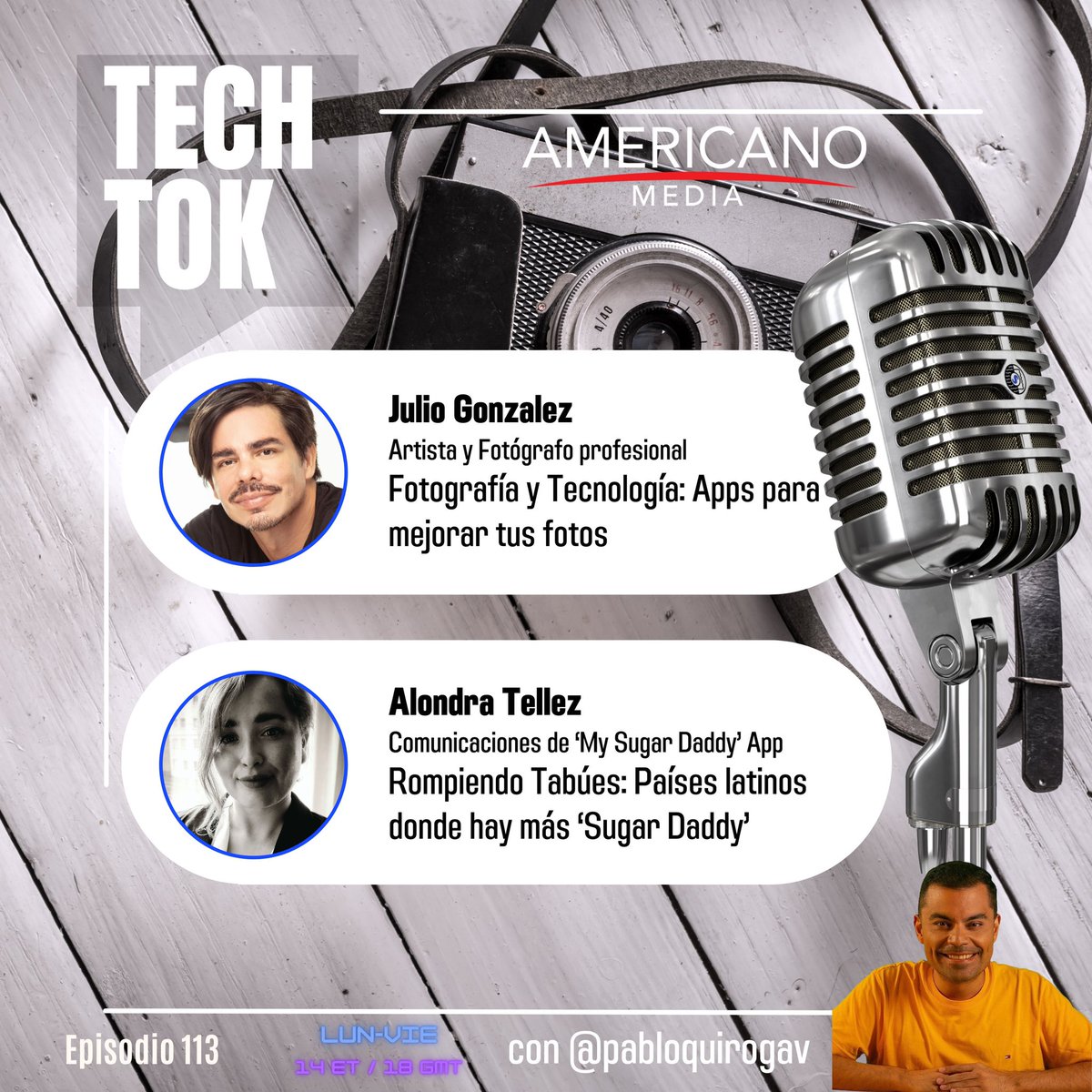 pabloquirogav's tweet photo. 🍿ya está el #EP113 de #TechTok por @AmericanoMedia

🎙 gracias a nuestros invitados Julio González y Alondra Tellez @_msd_es 

📻 escúchalo aquí https://t.co/YRnNY7JBv5 https://t.co/m38SZi1hlo
