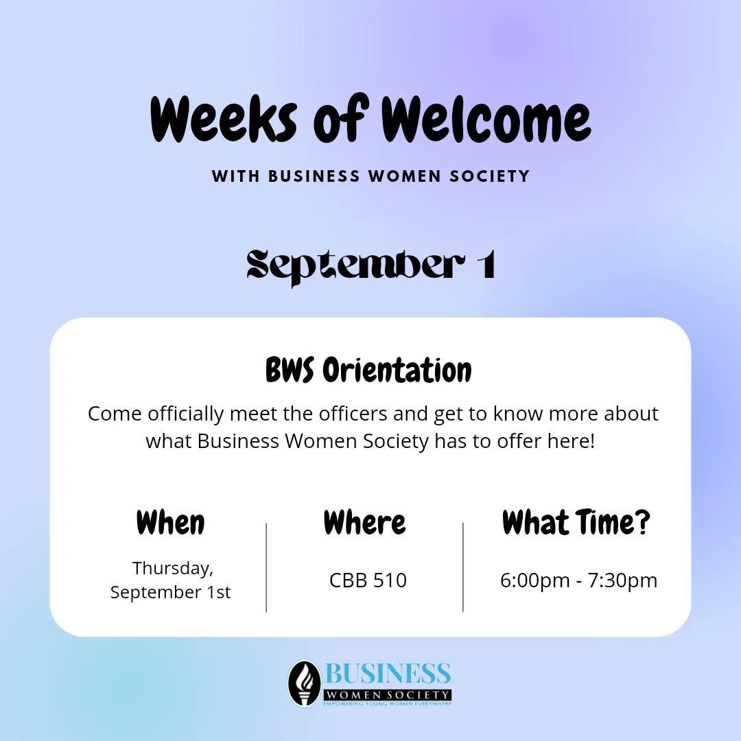 Weeks of Welcome with BWS 💙💙