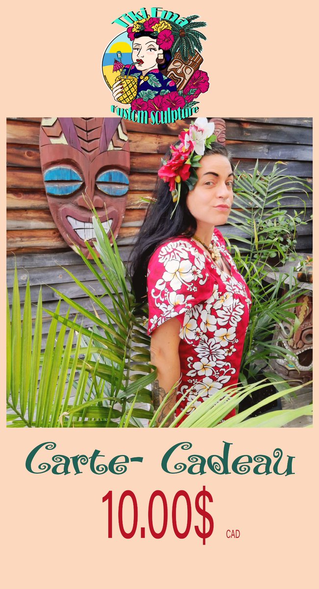 Create the perfect gift for your loved one. 
Give them a gift where they can either choose from the online store or make a personalized creation by Tiki Ema (Whether it's jewelry - tikis - hats - handbags etc.).tikiemaboutique.ca
