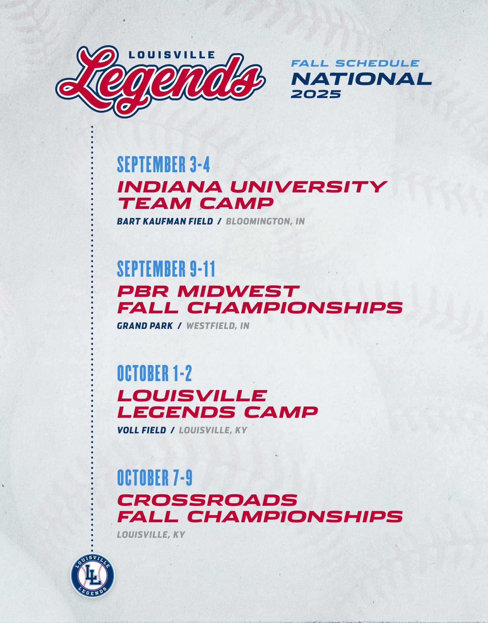 Louisville Legends 2025 National Baseball on Twitter "Incredibly proud