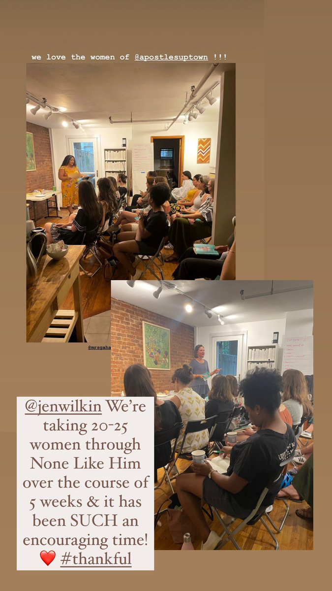 evitagahagan's tweet photo. 3 of us have had such an encouraging time taking the women of @ApostlesUptown through @jenniferwilkin book None Like Him. 2 more weeks left! https://t.co/ujemoGCBOK