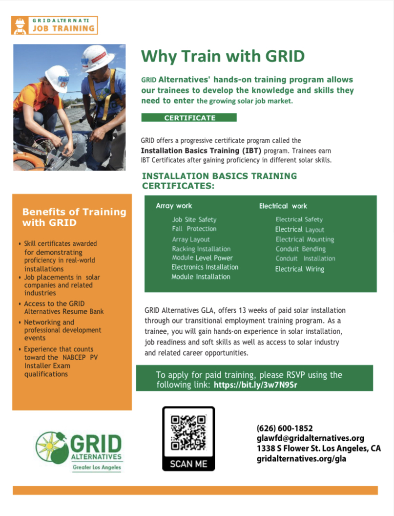 Get paid to train for a job in the solar industry!To apply for this 13-week paid training internship visit bit.ly/3w7N9Sr
